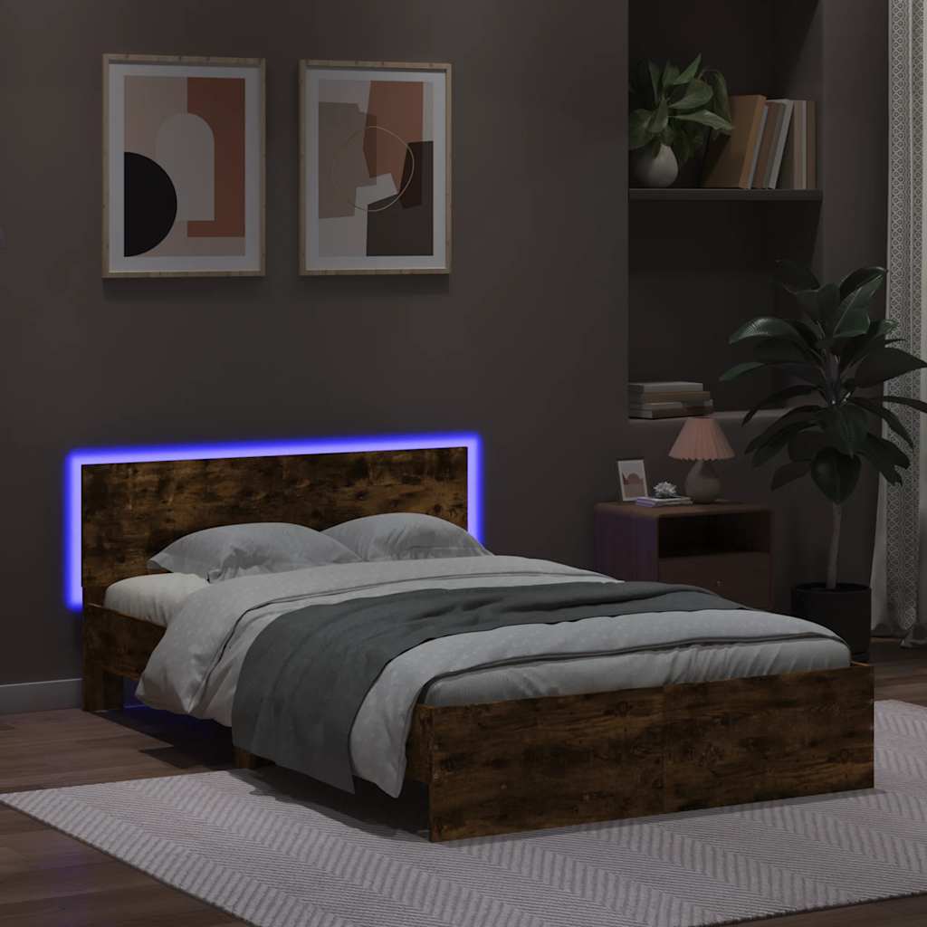 Bed Frame | Smoked oak | Engineered wood | Double | Bed Frame