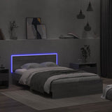 Bed Frame with Headboard and LED Grey Sonoma 140x200 cm