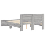 Bed Frame with Headboard and LED Grey Sonoma 140x200 cm