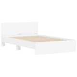 Bed Frame with Headboard and LED White 120x200 cm