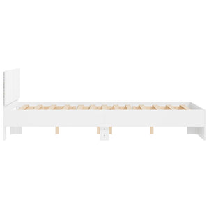 Bed Frame with Headboard and LED White 120x200 cm