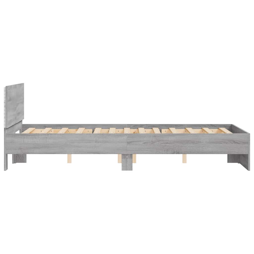 Bed Frame | Grey Sonoma | Engineered wood and plywood | 120x200 cm