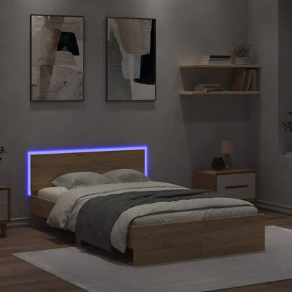 Bed Frame | Sonoma oak | Engineered wood and plywood | Double | Bed Frame