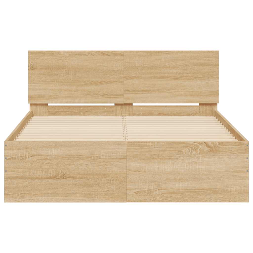 Bed Frame | Sonoma oak | Engineered wood and plywood | Double | Bed Frame