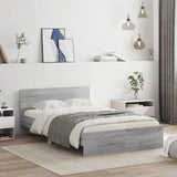 Bed Frame with Headboard and LED Grey Sonoma 140x190 cm