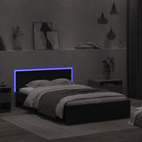 Bed Frame with Headboard and LED Black 135x190 cm Double