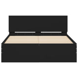 Bed Frame with Headboard and LED Black 135x190 cm Double