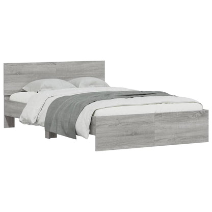 Bed Frame | Grey Sonoma | Engineered wood | Double | Adjustable Armrests