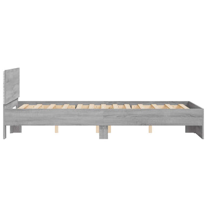Bed Frame | Grey Sonoma | Engineered wood | Double | Adjustable Armrests