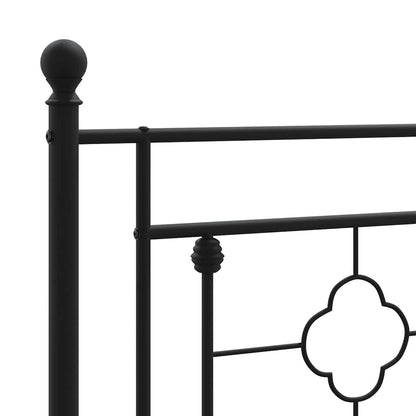 Metal Bed Frame without Mattress with Headboard Black 100x200cm