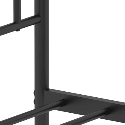 Metal Bed Frame without Mattress with Headboard Black 150x200cm