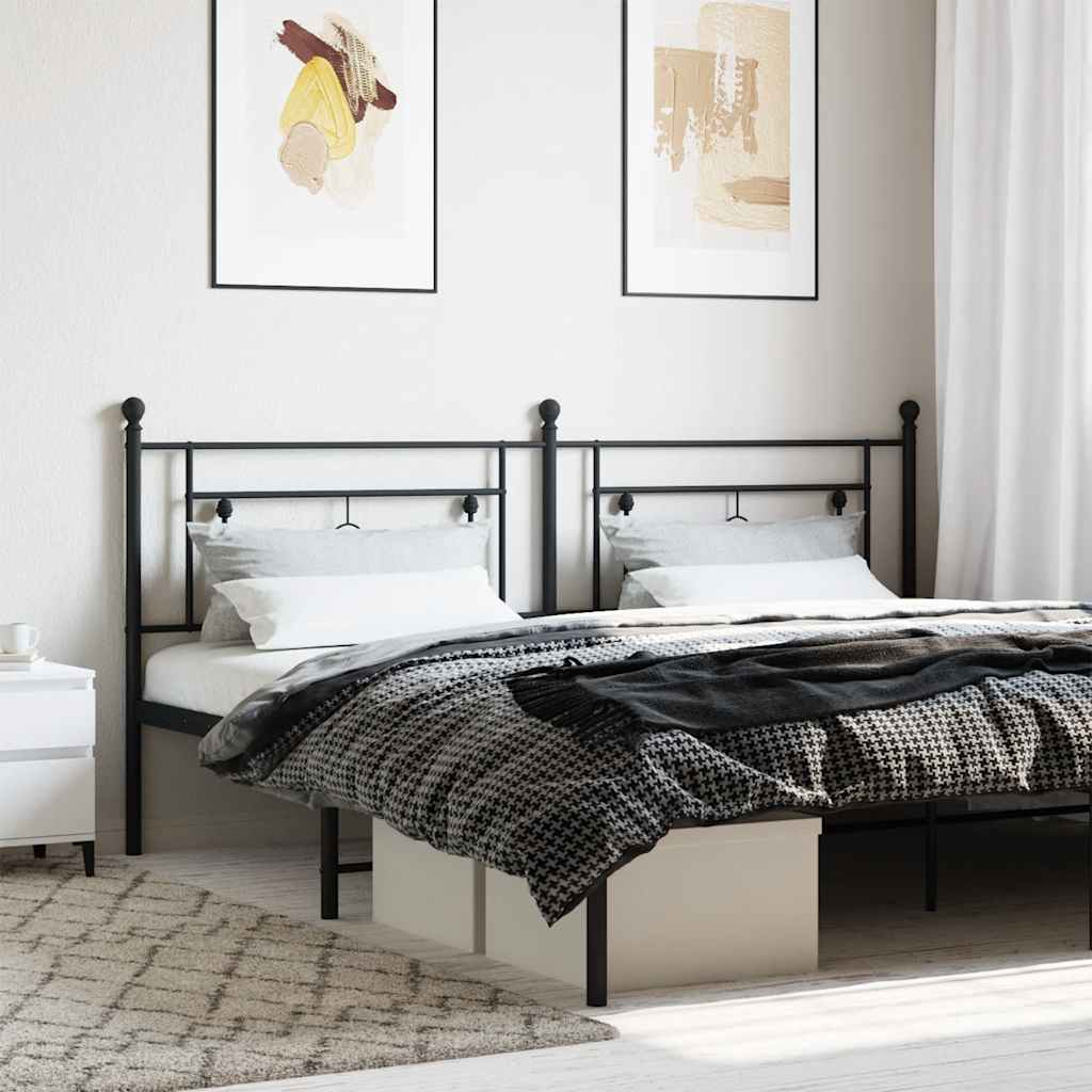 Metal Replace Headboard Black 200 cm