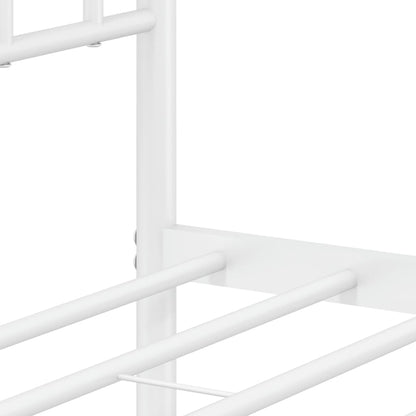 Metal Bed Frame without Mattress with Headboard White 140x190cm