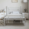 Metal Bed Frame without Mattress with Footboard White 100x200cm