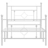 Metal Bed Frame without Mattress with Footboard White 100x200cm