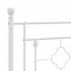 Metal Bed Frame without Mattress with Footboard White 100x200cm