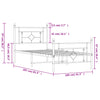 Metal Bed Frame without Mattress with Footboard White 100x200cm