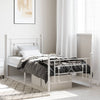 Metal Bed Frame without Mattress with Footboard White 100x200cm