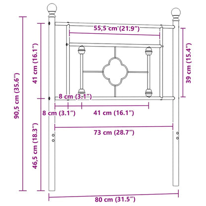 Metal Replace Headboard White 75 cm