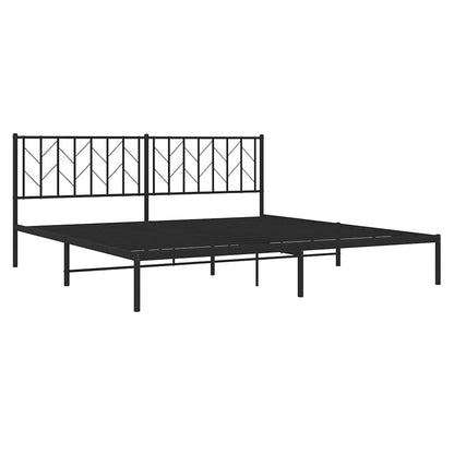 Metal Bed Frame without Mattress with Headboard Black 76"x79.9"