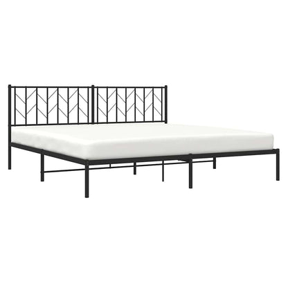 Metal Bed Frame without Mattress with Headboard Black 76"x79.9"