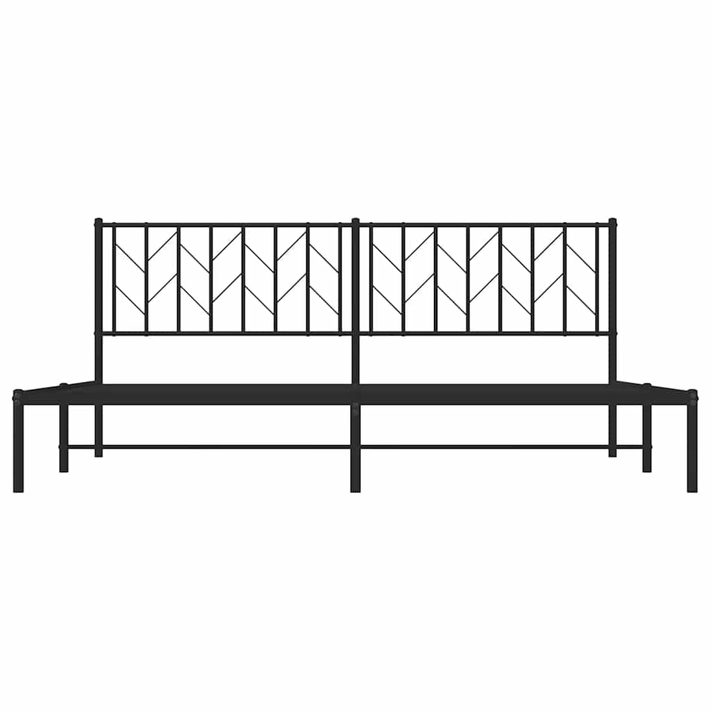 Metal Bed Frame without Mattress with Headboard Black 76"x79.9"