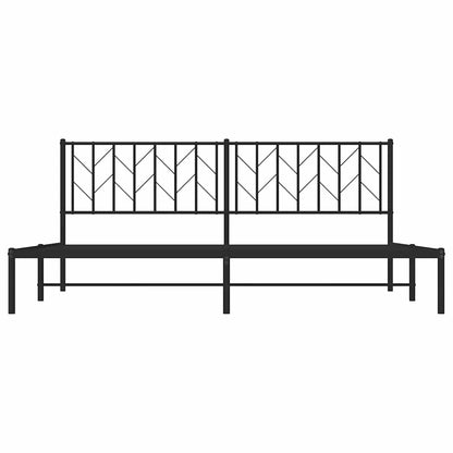 Metal Bed Frame without Mattress with Headboard Black 76"x79.9"
