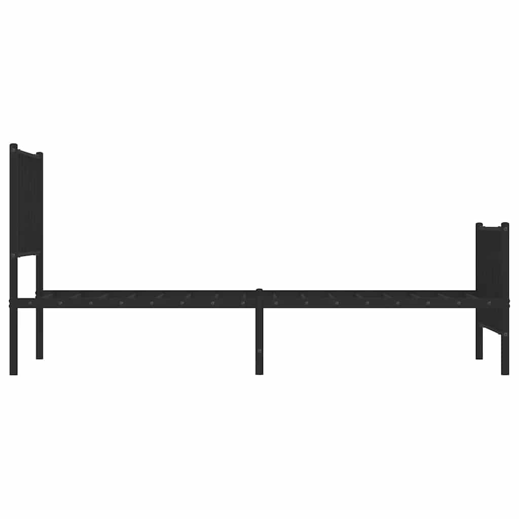 Metal Bed Frame without Mattress with Footboard Black 100x200cm