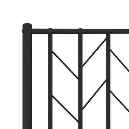 vidaXL Bed Frame Black Powder-Coated Steel King Size Bed Frame