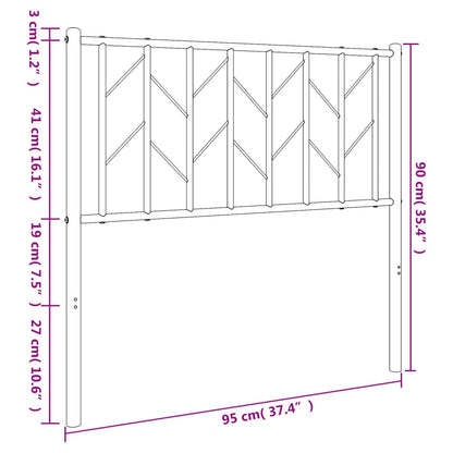 Metal Replace Headboard Black 90 cm