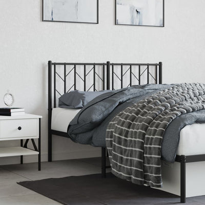 Metal Headboard Black 120 cm
