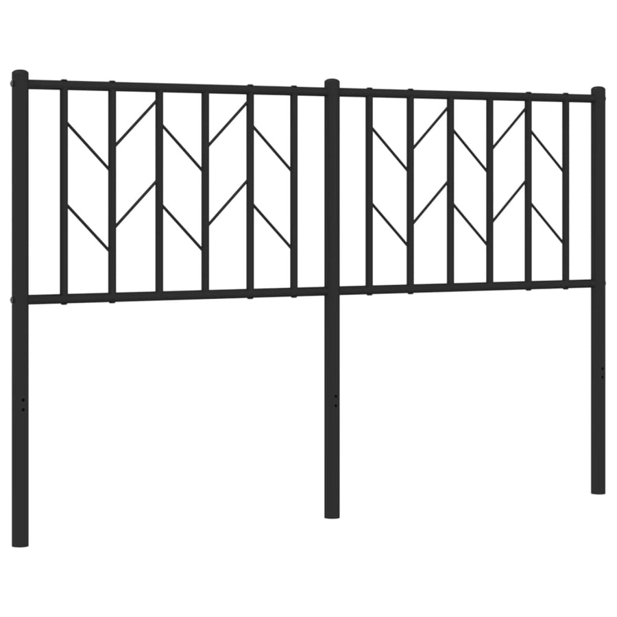 Metal Headboard Black 135 cm