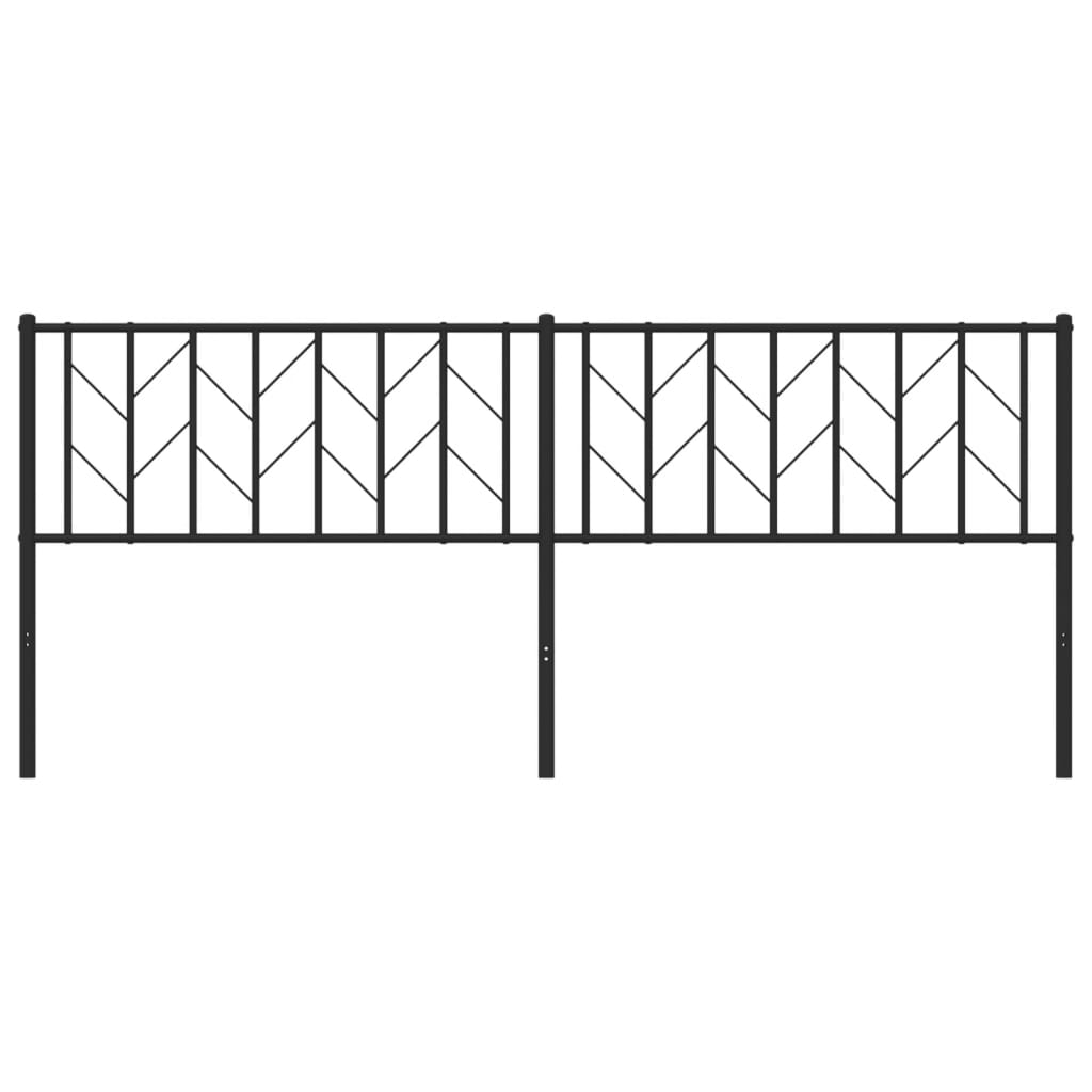 Metal Replace Headboard Black 200 cm