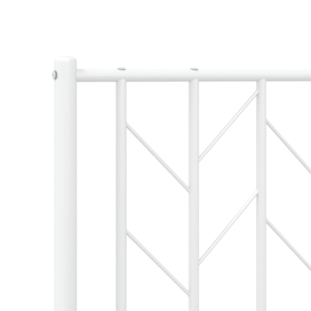 Metal Bed Frame without Mattress with Footboard White 120x200cm