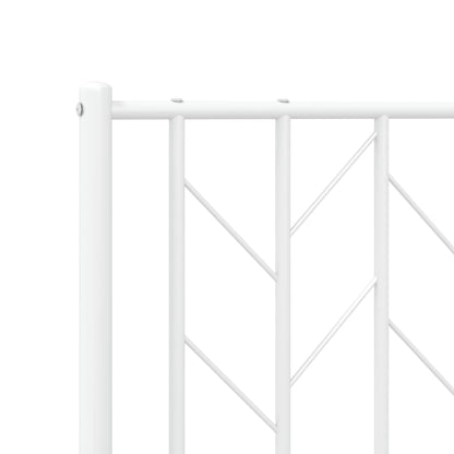 Metal Bed Frame without Mattress with Footboard White 120x200cm