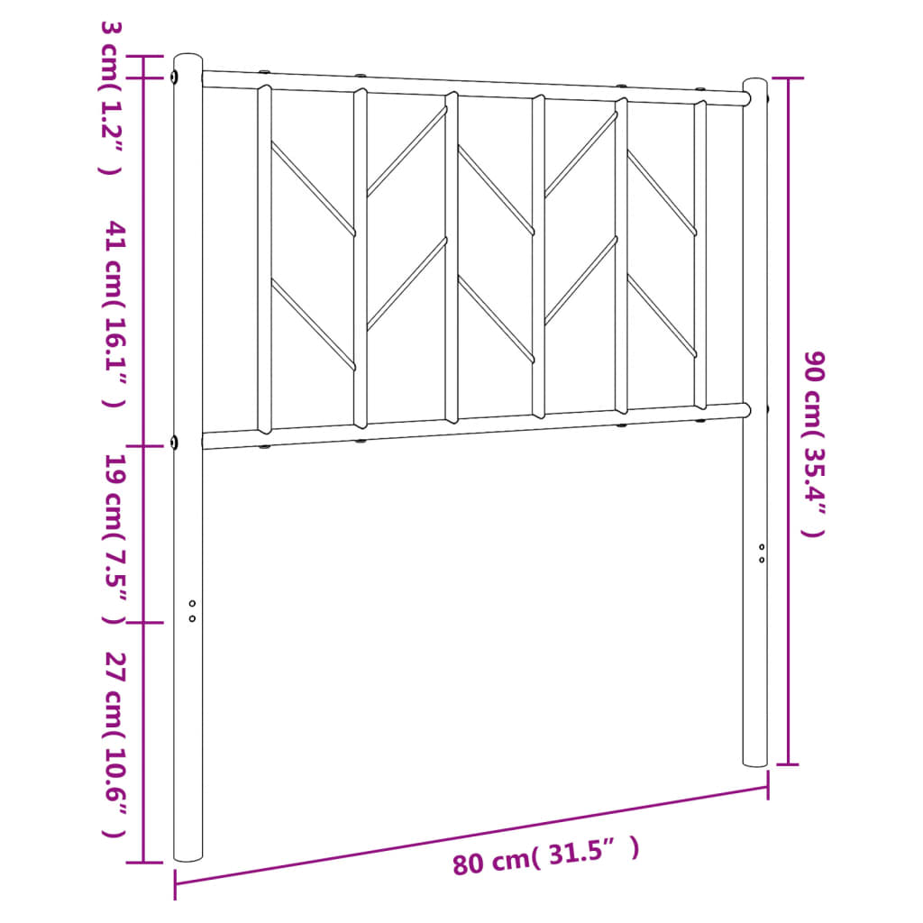 Metal Replace Headboard White 75 cm