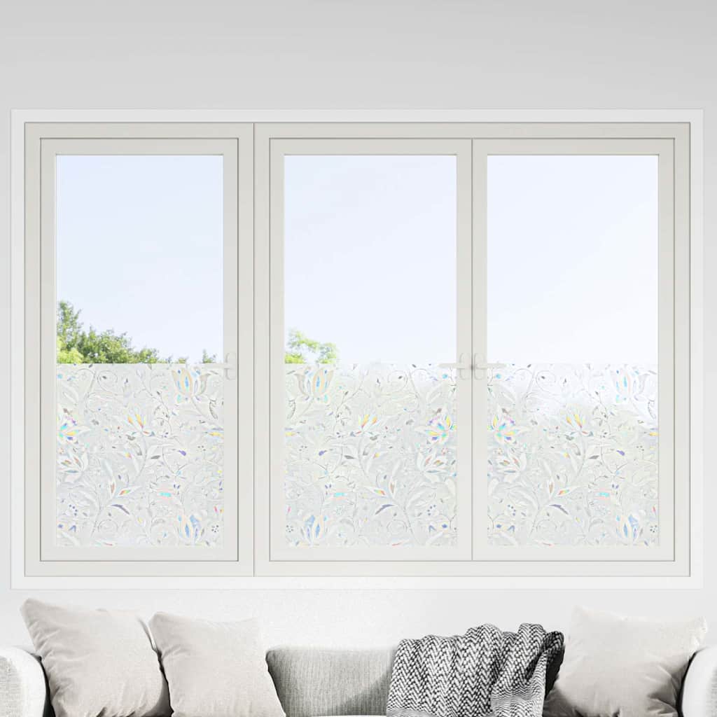 Window Films 4 pcs Frosted Flower Pattern PVC