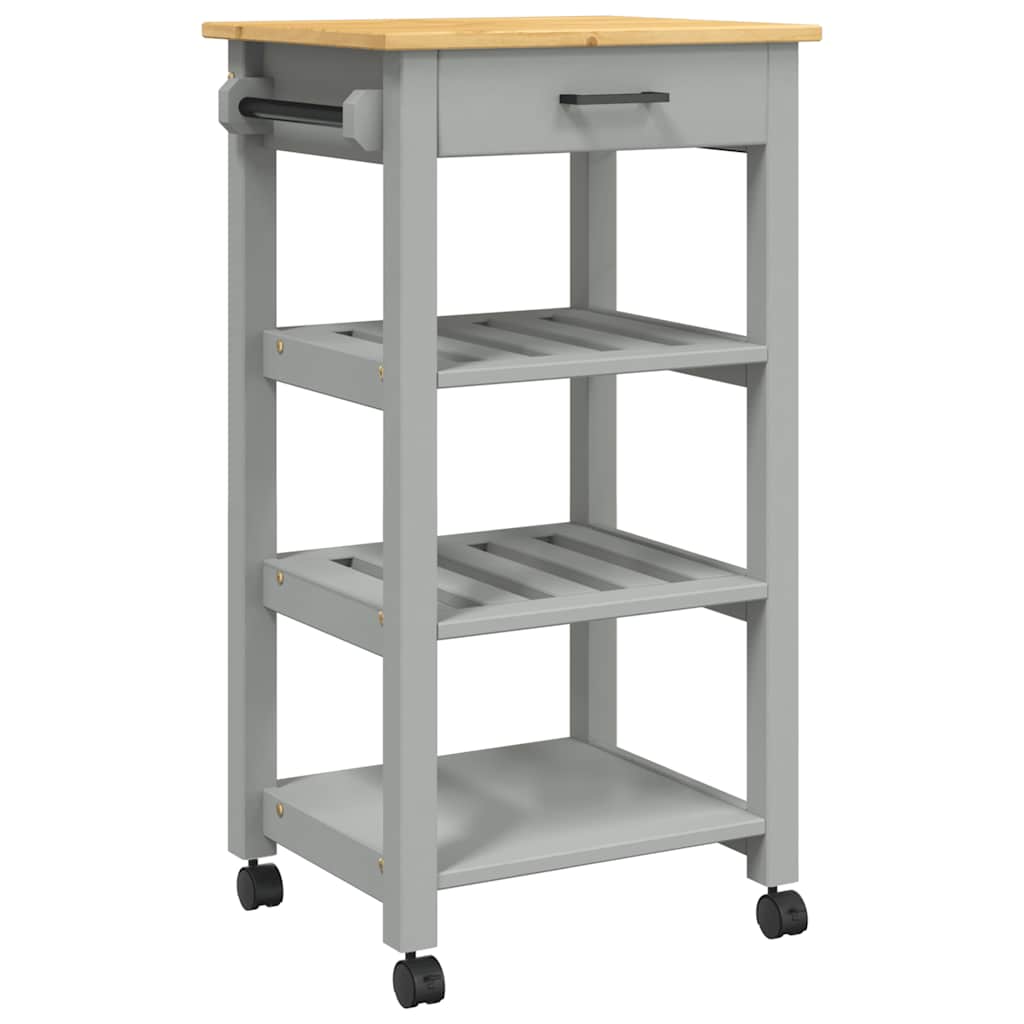 Kitchen Trolley MONZA 18.9"x15.7"x34.8" Solid Wood Pine