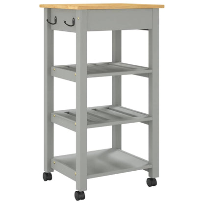 Kitchen Trolley MONZA 18.9"x15.7"x34.8" Solid Wood Pine