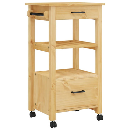 Kitchen Trolley MONZA 18.9"x15.7"x34.8" Solid Wood Pine