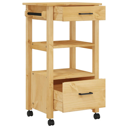 Kitchen Trolley MONZA 18.9"x15.7"x34.8" Solid Wood Pine