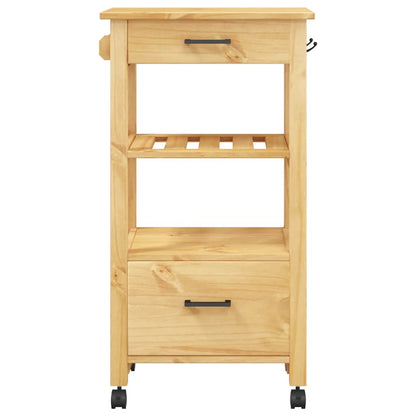 Kitchen Trolley MONZA 18.9"x15.7"x34.8" Solid Wood Pine