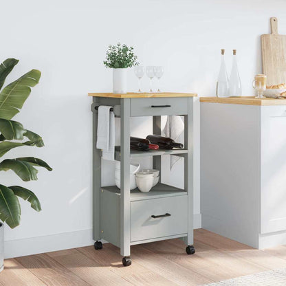 Kitchen Trolley MONZA 18.9"x15.7"x34.8" Solid Wood Pine