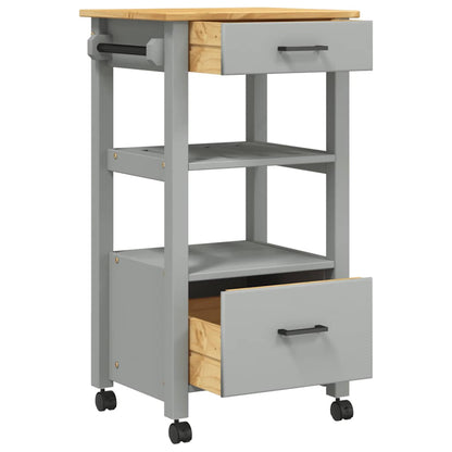 Kitchen Trolley MONZA 18.9"x15.7"x34.8" Solid Wood Pine