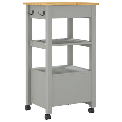 Kitchen Trolley MONZA 18.9"x15.7"x34.8" Solid Wood Pine