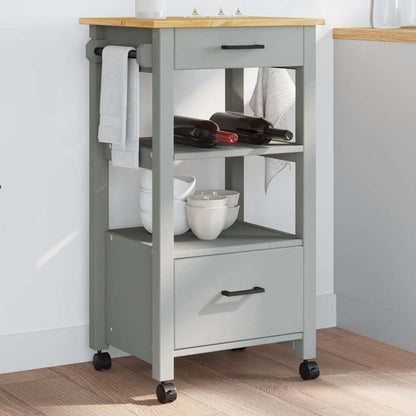 Kitchen Trolley MONZA 18.9"x15.7"x34.8" Solid Wood Pine