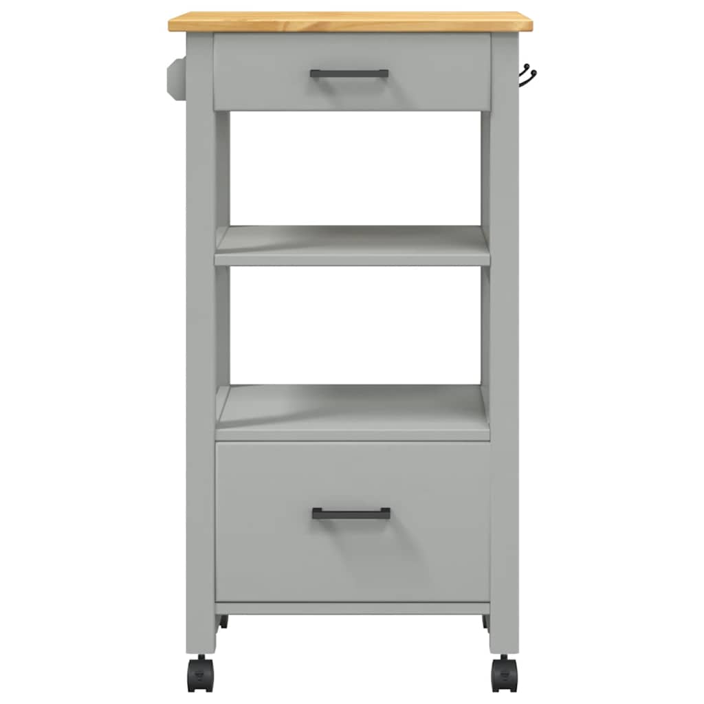 Kitchen Trolley MONZA 18.9"x15.7"x34.8" Solid Wood Pine