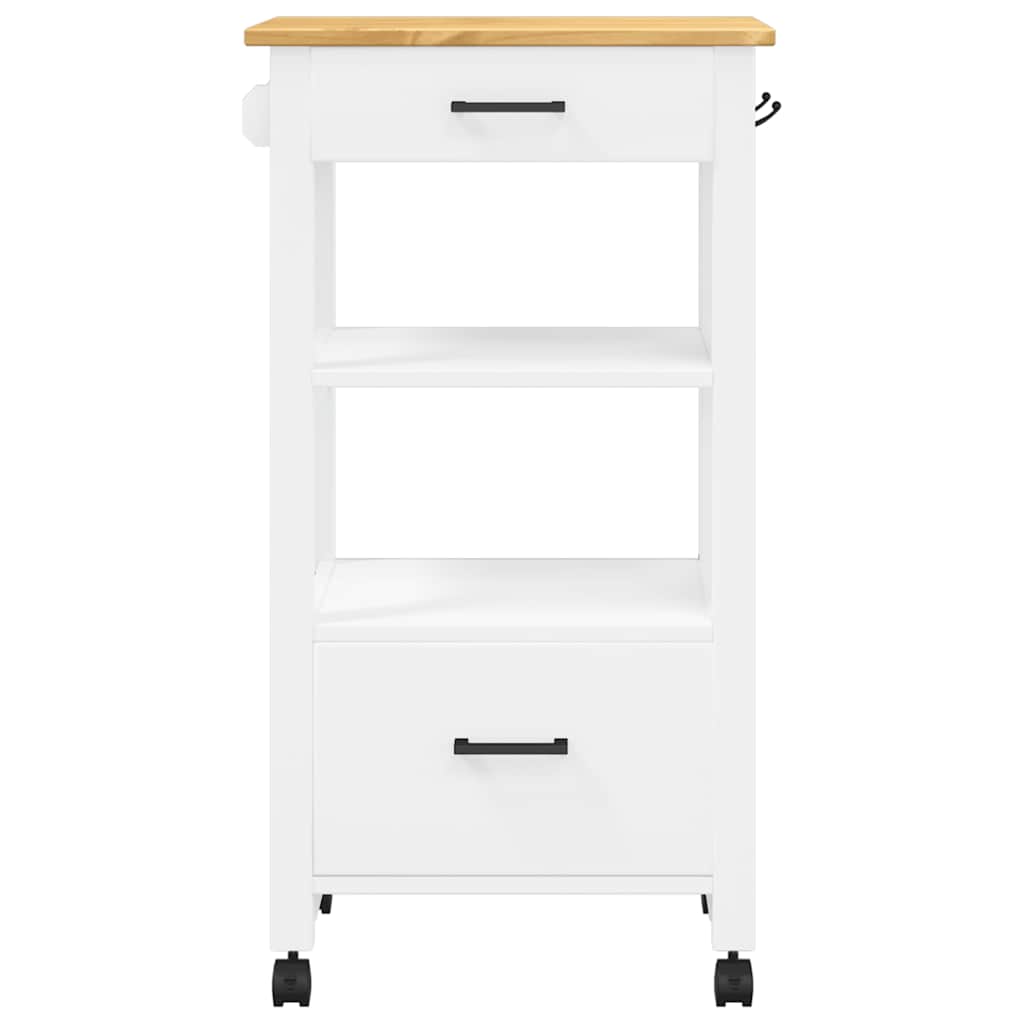 vidaXL Kitchen Trolley MONZA 18.9"x15.7"x34.8" Solid Wood Pine