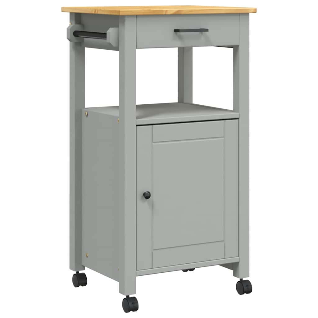 Kitchen Trolley MONZA 18.9"x15.7"x34.8" Solid Wood Pine