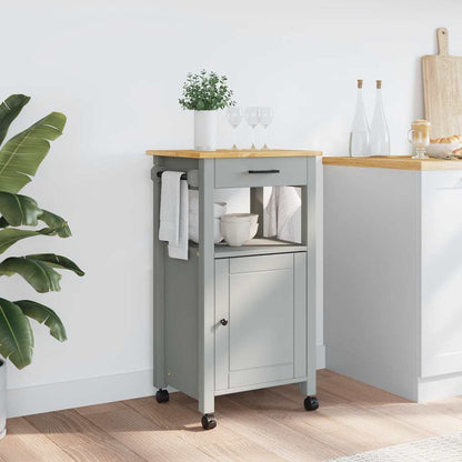 Kitchen Trolley MONZA 18.9"x15.7"x34.8" Solid Wood Pine